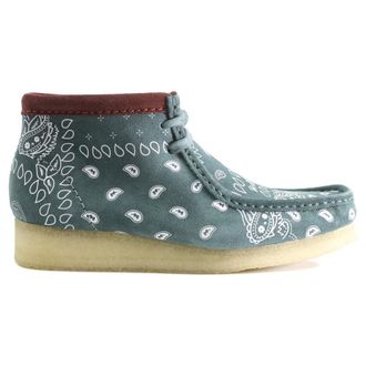 Clarks Wallabee Suede Womens Lace Up Boots - Green Paisley - Size:UK 5.5
