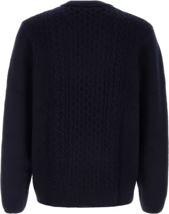 Carhartt Work in Progress Wool Blend Cable Knit Sweater - Navy