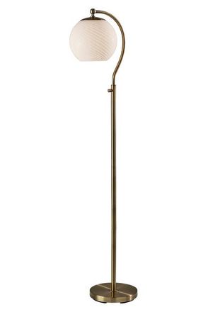 Adesso Swirl Antiqued Brass Floor Lamp in Antique Brass at Nordstrom