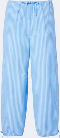 Toteme Striped cotton poplin wide-leg pants