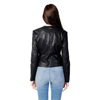 A|X Armani Exchange Polyester Leather-Effect Jacket - Black