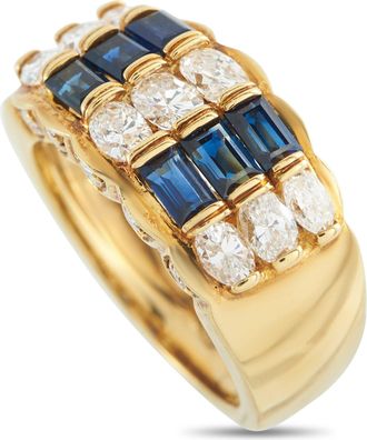Luxury Bazaar 18K Yellow Gold 1.44ct Diamond and Sapphire Ring MF11-011626