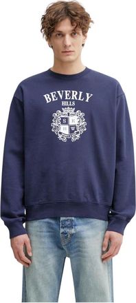Sporty & Rich Hoodies & sweatvesten, Heren, Blauw, M, Katoen, BH Oversized Sweater