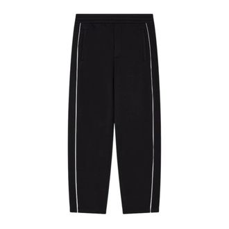 Emporio Armani Sweatpants, male, Black, Size: XL Double-jersey Trousers with Piping
