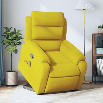 vidaXL Vidaxl - Sill&oacute;n Reclinable De Masaje Elevable Terciopelo Amarillo