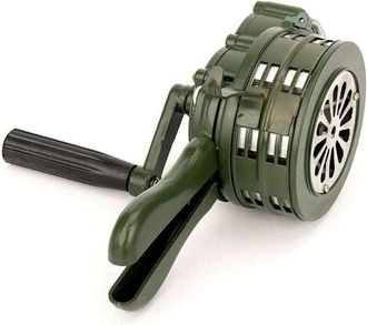 Soleil Sirena Port&aacute;til Con Bocina De Manivela De 110 Db, Alarma De Metal Manual, Alarma De Seguridad De Emergencia Antia&eacute;rea - Dpzo