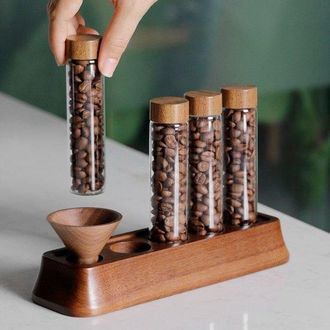 OEM Botellas Dispensadoras Magn&eacute;ticas Para Granos De Caf&eacute;, Tubos De Ensayo De Vidrio, Estantes De Exhibici&oacute;n, Tubos Sueltos, Recipientes Herm&eacute;ticos