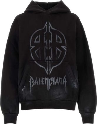 Balenciaga Katoenen hoodie met grafische print - Zwart