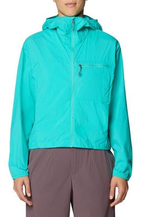Mountain Hardwear Wind Veil Hooded Jacket in Aqua Marina at Nordstrom, Size X-Large