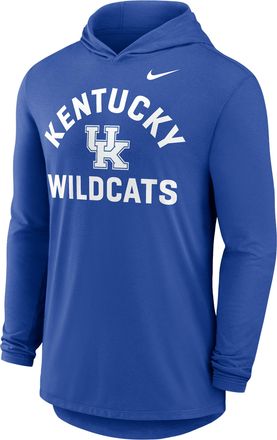Nike Kentucky Primetime Arch Nike Mens Dri-FIT College Long-Sleeve Hooded T-Shirt in Blue | 01NB4EVNKY-UKL
