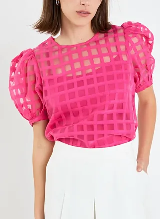 English Factory Off The Grid Top In Hot Pink