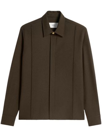 Ami Camicia con punto smock - Marrone