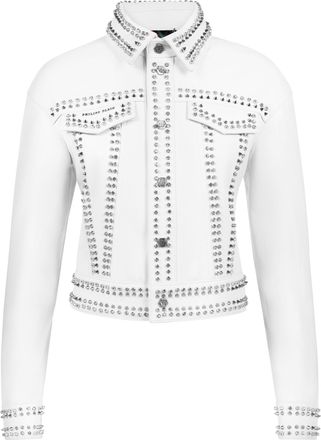 Philipp Plein Leather Jacket Studs skull