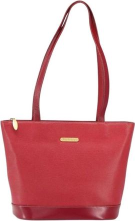 Burberry Pre-owned Tote Bags, female, Red, Size: ONE SIZE Pre-owned Vintage Leather Tote Bag