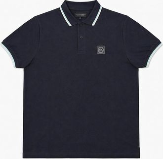 Marshall Artist Mens Marshall Artist Tipped Polo Shirt Navy - Black - Size: 40