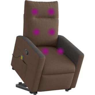 vidaXL Vidaxl - Silla De Masaje Reclinable De Pie De Tela Marr&oacute;n