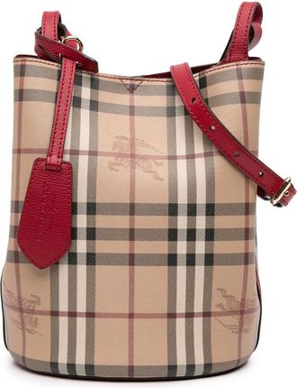 Burberry Pre-owned Burberry Haymarket Check Coated Canvas Lorne Bucket Bag Ladies H5K6QUTFO27JTDQ4