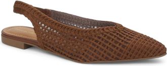 Bruno Menegatti Womens Sandra Crochet Flat Slingbacks In Coffee