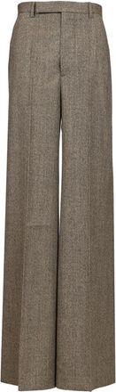 Rick Owens Tailored Wide-Leg Broeken - Dames - Wijde Broeken - Zwart - M - Wol - Broeken