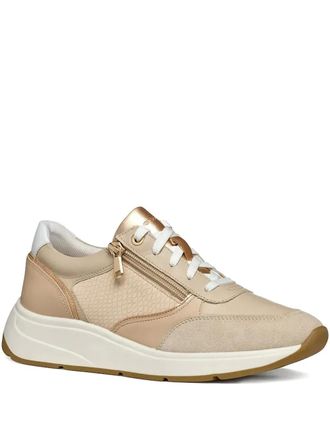 Geox zip-detail sneakers - women - Thermoplastic/Fabric/Leather/Suede/Polyester - 40 - Neutrals