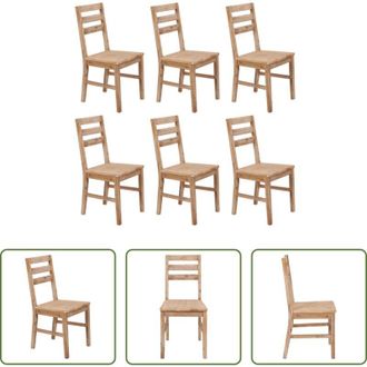 vidaXL Sedie da pranzo in acacia - Sedie da Pranzo 6 pz in Legno Massello di Acacia