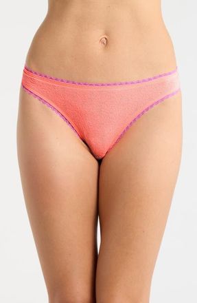 Free People Intimately FP Sweat Point Seamless Thong in Sunkiss Coral Combo at Nordstrom, Size X-Small