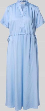 More & More More & More Midikleid aus Lyocell mit V-Ausschnitt in Hellblau, Gr&ouml;&szlig;e 38