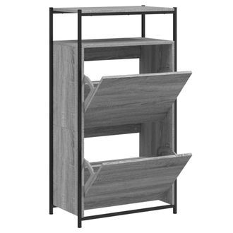 Berkfield Home Shoe Cabinet Grey Sonoma 60x34x112 Engineered Wood