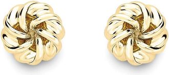 Jewelco London 9ct Gold Love Knot Stud Earrings - SENR02579