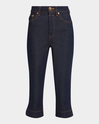 Zimmermann Clash Denim Capri Pants