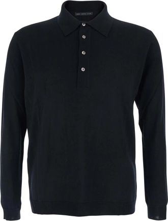 low brand Polo Sweater - Heren - Polos - Zwart - S - Wol - Tops