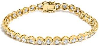 House of Brilliance 14K Yellow Gold 5.0 Cttw Diamond Scalloped Link Tennis Bracelet at Nordstrom