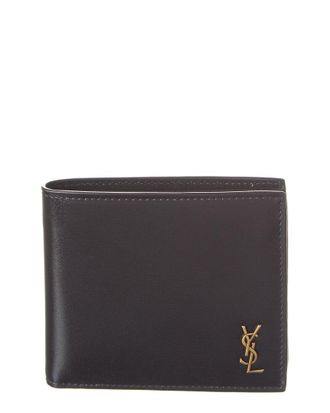 Saint Laurent Logo Plaque Leather Wallet