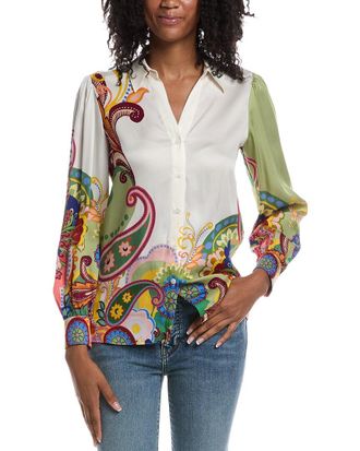 Elie Tahari The Olivia Celestial Paisley Blouse