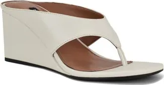Nine West Jadde Wedge Flip Flop in White at Nordstrom, Size 6.5