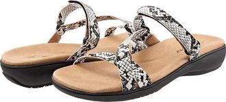 Trotters Raja Womens Shoes Black/White Snake : 8.5 N (AA), Synthetic