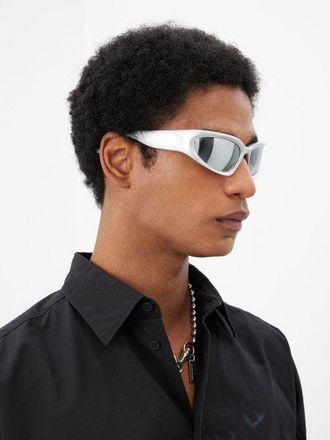 Balenciaga D-frame Acetate Sunglasses - Mens - Light Grey