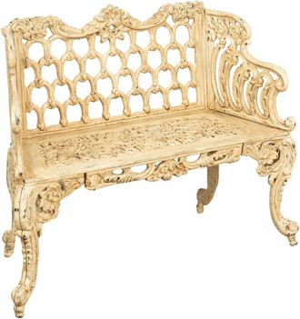 Biscottini International Biscottini - Panchina da giardino in ghisa 112x48x89 cm Divanetto da esterno Panca con braccioli Liberty Sedia 2 posti Panchina in ferro