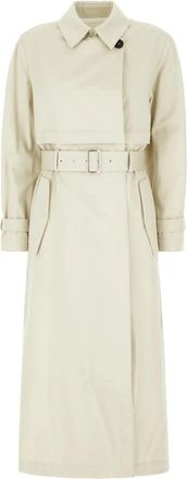 Del Core Stijlvolle Jassen en Vesten Collectie - Dames - Jas met riem - Groen - S - Katoen - Jassen