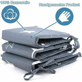OEM Protector De Cuna Con Estampado Multicolor, Protecci&oacute;n Para La Cabeza, Nido, Funda Para Cuna, Dise&ntilde;o De Oso En Una Escalera, 180x28 Cm