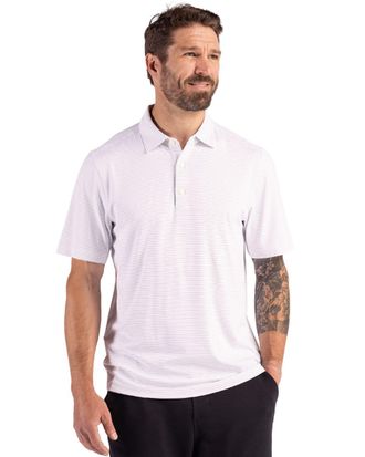 Cutter & Buck Forge Eco Fine Line Stripe Stretch Recycled Mens Polo