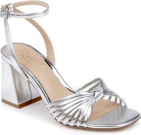 Badgley Mischka Nariah Ankle Strap Sandal in Silver Leather at Nordstrom Rack, Size 6.5