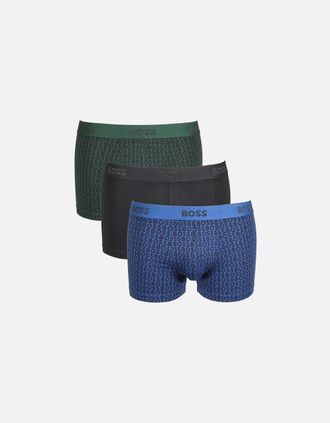 HUGO BOSS Mens 3-Pack Boxer Trunks Gift Set, Black/Navy/Green - Blue - Size: 32/30/31