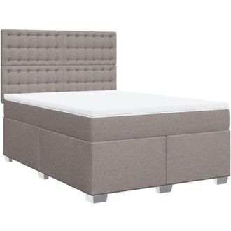 vidaXL Vidaxl - Cama Box Spring Con Colch&oacute;n Tela Gris Taupe 160x200 Cm