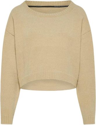 Roberto Ricci Design Chenille Trui met Ronde Hals - Dames - Ronde hals truien - Beige - S - Truien & Vesten