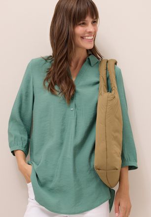 Cecil Klassische Bluse CECIL, Damen, Gr. XS (36), gr&uuml;n (jewel gr&uuml;n), Web, Obermaterial: 84% Modal, 16% Polyester, unifarben, regular fit Po-bedeckend, elast