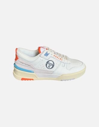 Sergio Tacchini Mens BB Court Low Sneaker - White / Seedpearl / Orange Clown - Size: 10