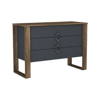 Dmora C&oacute;moda Jova, 3 Cajones, Apertura Deslizante, Cierre Deslizante, 110x45x76h Cm, Color Nogal Marr&oacute;n