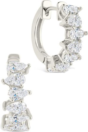 Sterling Forever Carina Pear Cut CZ Hoops