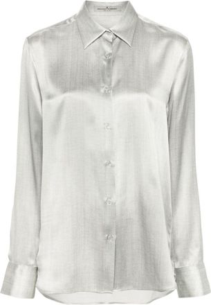 Ermanno Scervino weave-print silk shirt - women - Silk - 44 - Grey